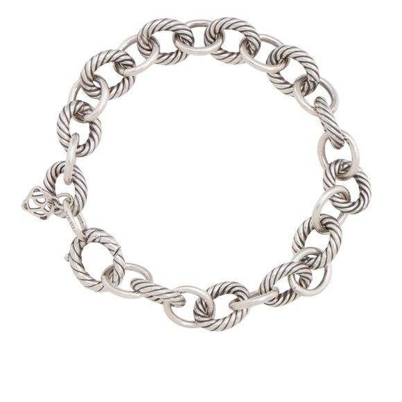 David Yurman Sterling Silver Oval Link 10mm Bracelet - Picture 2 of 3